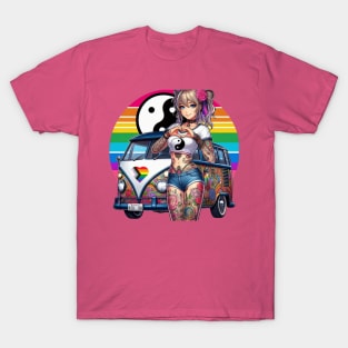 Kawaii, Anime Girl, Pride Flag Anime | Catsie Cat T-Shirt